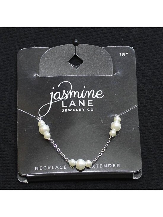 Jasmine Lane Jewelry - NWT Jasmine Lane Womens Fashion Dainty Chain Faux Pearl Necklace Silver Gray 18"